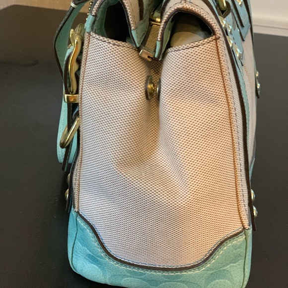 Never used coach canvas bag with Leather trim - Picture 2 of 2